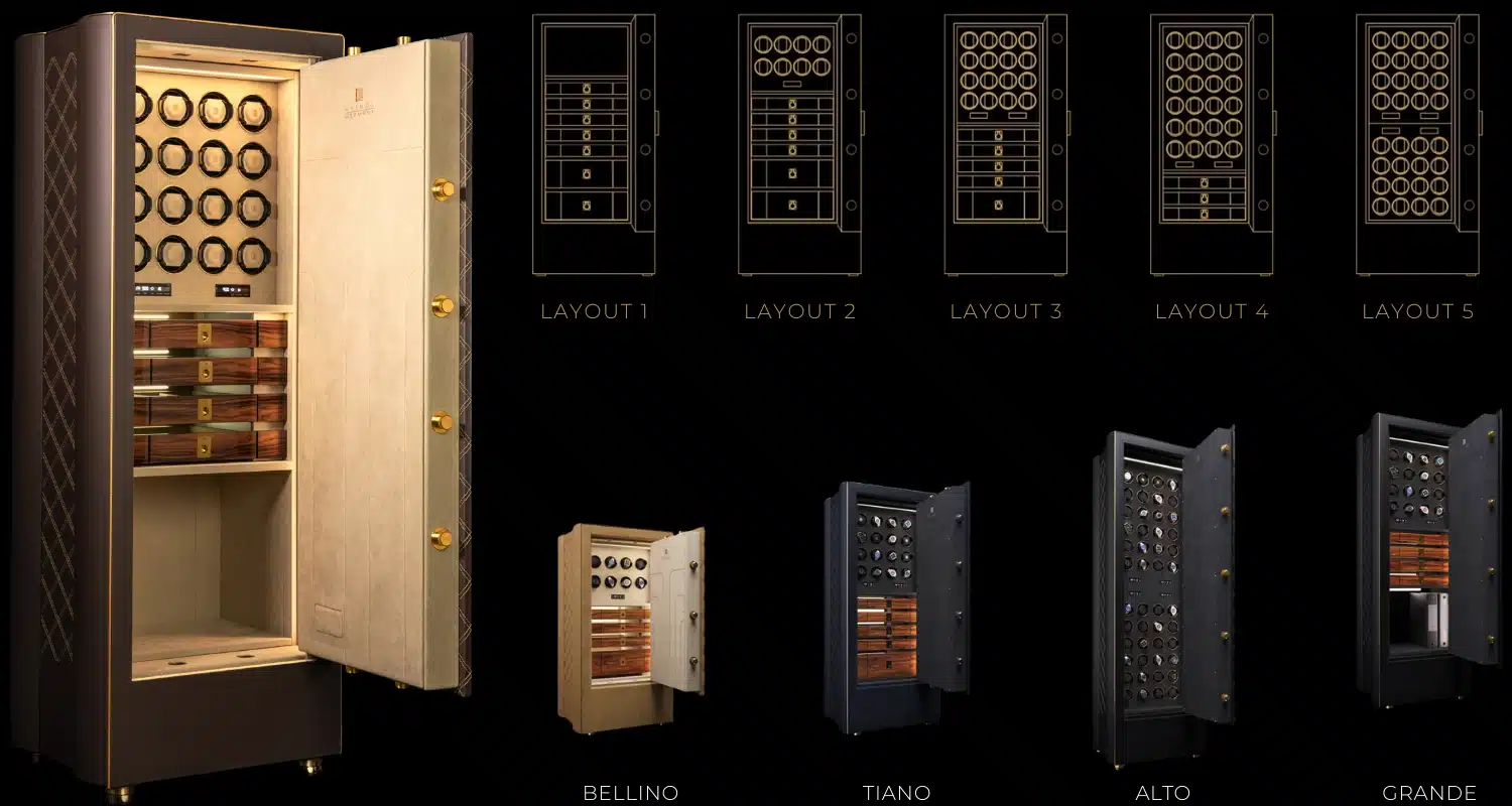 Uhrentresor THE Saluto Größen und Individuelle Ausstattung Heindltresore Nürnberg Luxus Tresor besonders gepanzert